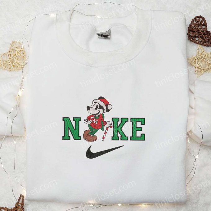 Nike Christmas x Mickey Mouse Candy Cane Embroidered Sweatshirt & Shirt: Best Gift Ideas for Movie-Themed Christmas