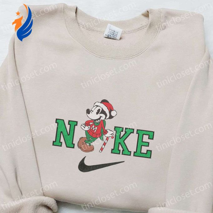 Nike Christmas x Mickey Mouse Candy Cane Embroidered Sweatshirt & Shirt: Best Gift Ideas for Movie-Themed Christmas Nike Christmas x Mickey Mouse Candy Cane Embroidered Sweatshirt & Shirt: Best Gift Ideas for Movie-Themed Christmas