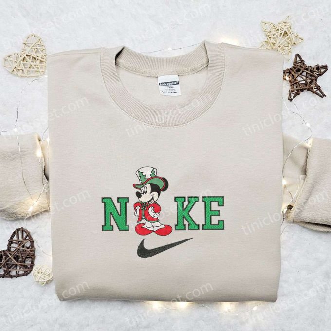 Nike Christmas x Mickey Mouse Embroidered Sweatshirt: Best Disney Characters Shirt for Perfect Christmas Gift