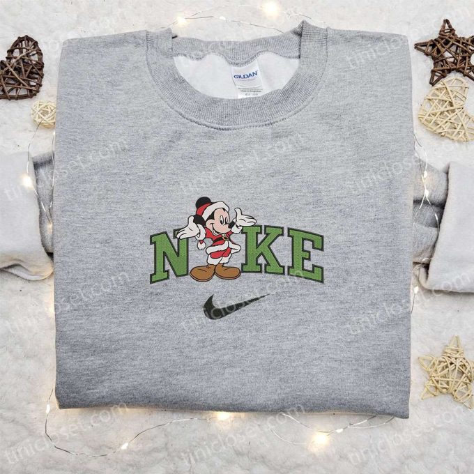 Nike Christmas x Mickey Santa Welcome Embroidered Sweatshirt: Festive Shirt & Best Gift Idea