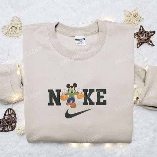 Nike Halloween x Mickey Frankenstein Sweatshirt – Walt Disney Characters Embroidered Shirt Best Halloween Gift Ideas