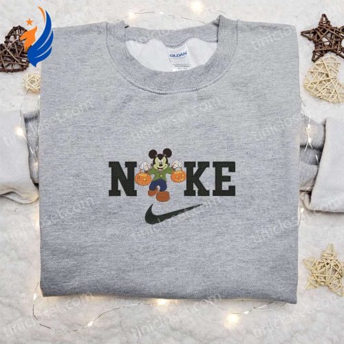 Nike Halloween x Mickey Frankenstein Sweatshirt - Walt Disney Characters Embroidered Shirt Best Halloween Gift Ideas