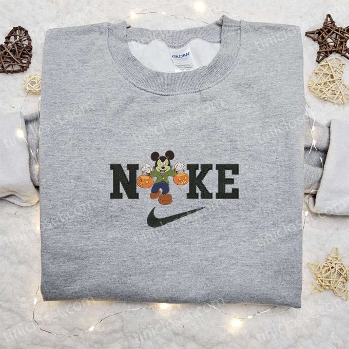 Nike Halloween x Mickey Frankenstein Sweatshirt: Best Walt Disney Characters Embroidered Shirt Perfect Halloween Gift Idea