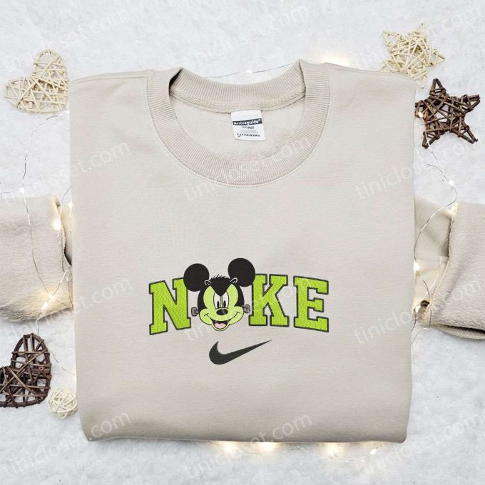 Nike Halloween x Mickey Frankenstein Head Embroidered Sweatshirt & Disney Shirt: Best Halloween Gift Ideas