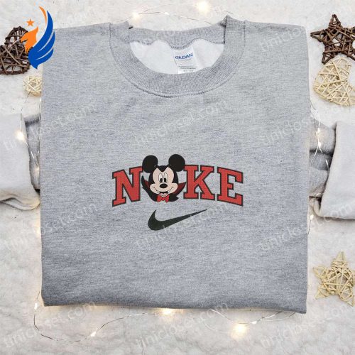 Nike Halloween x Mickey Head Dracula Sweatshirt Disney Characters Embroidered Shirt Best Halloween Gift Ideas