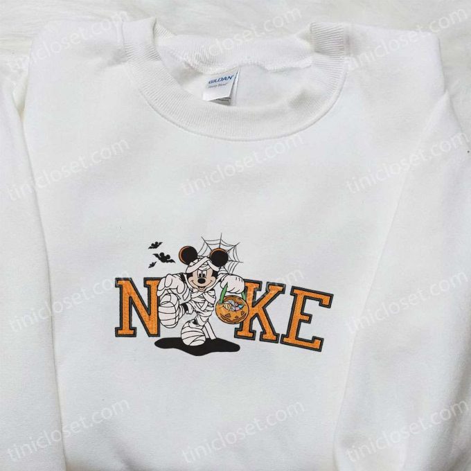 Spooktacular Nike Halloween Mickey Mouse Mummy Sweatshirt: Horror Movie Embroidered Shirt & Best Gift Ideas