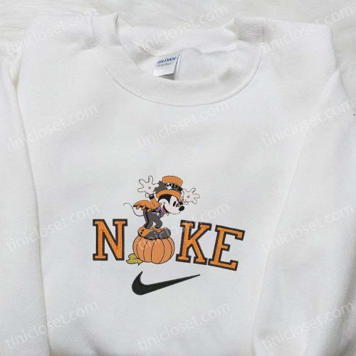 Spooktacular Nike Halloween x Mickey Mouse Pumpkin Embroidered Sweatshirt and Shirt – Best Halloween Gift Ideas