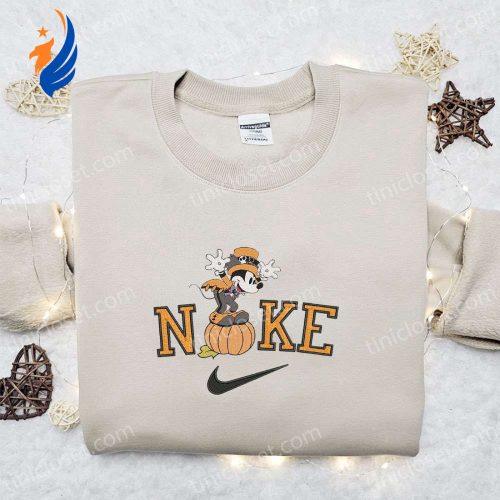 Spooktacular Nike Halloween x Mickey Mouse Pumpkin Embroidered Sweatshirt and Shirt – Best Halloween Gift Ideas