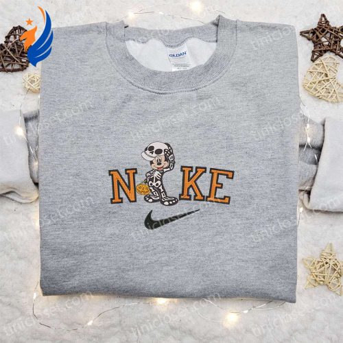 Spooky Nike Halloween x Mickey Mouse Skeleton Sweatshirt – Best Embroidered Shirt & Gift Idea