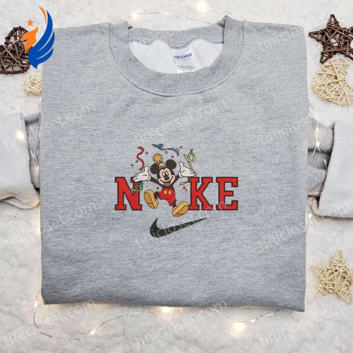 Nike x Christmas Mickey Embroidered Sweatshirt: Merry Disney Characters Movie Shirt Best Christmas Gift Ideas