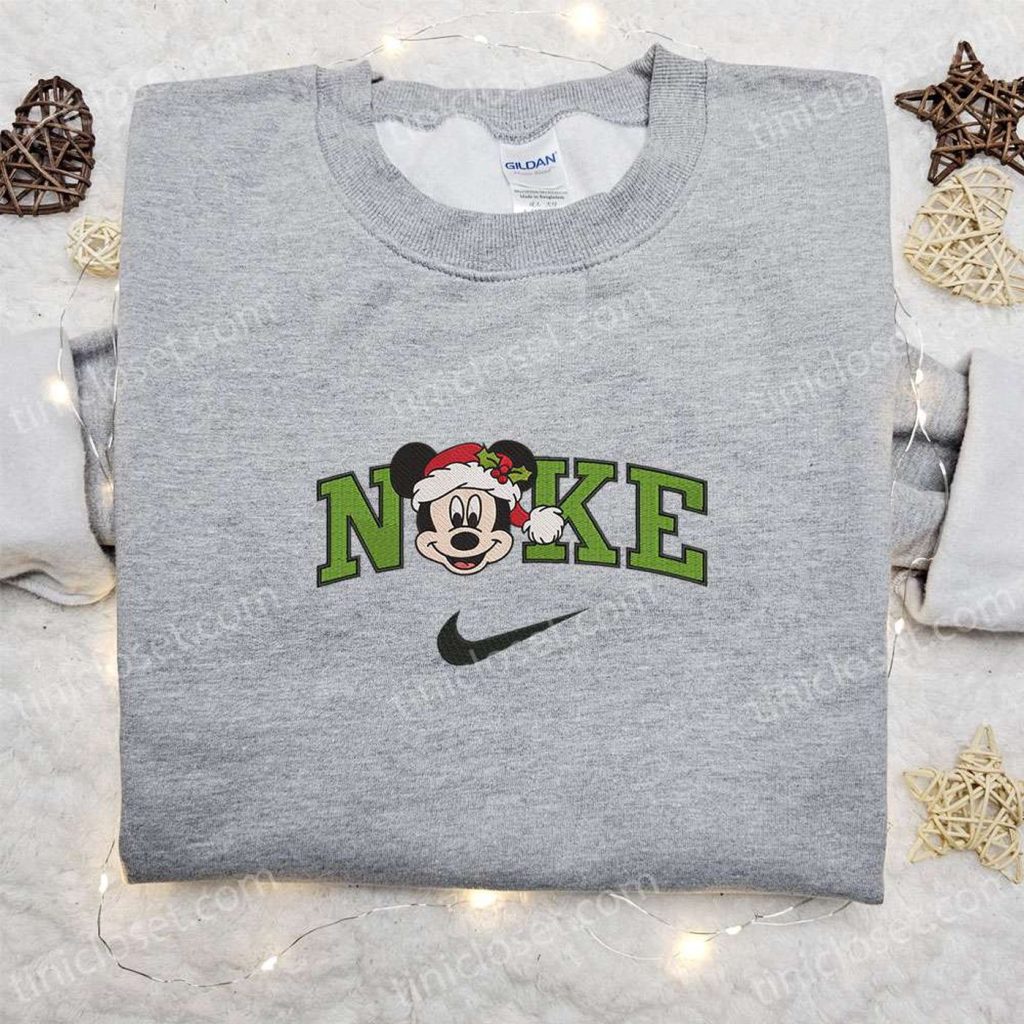 Nike x Christmas Mickey Santa Hat Sweatshirt: Disney Characters Movie Merry Christmas Embroidered Shirt – Perfect Christmas Gift Idea Nike x Christmas Mickey Santa Hat Sweatshirt: Disney Characters Movie Merry Christmas Embroidered Shirt – Perfect Christmas Gift Idea