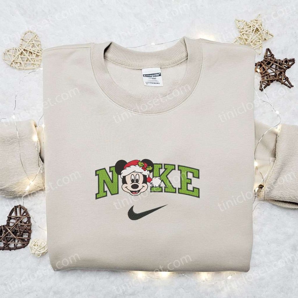Nike x Christmas Mickey Santa Hat Sweatshirt: Disney Characters Movie Merry Christmas Embroidered Shirt – Perfect Christmas Gift Idea Nike x Christmas Mickey Santa Hat Sweatshirt: Disney Characters Movie Merry Christmas Embroidered Shirt – Perfect Christmas Gift Idea