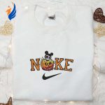 Nike x Halloween Mickey Pumpkin Embroidered Shirt – Disney-inspired Halloween Shirt with Nike Touch