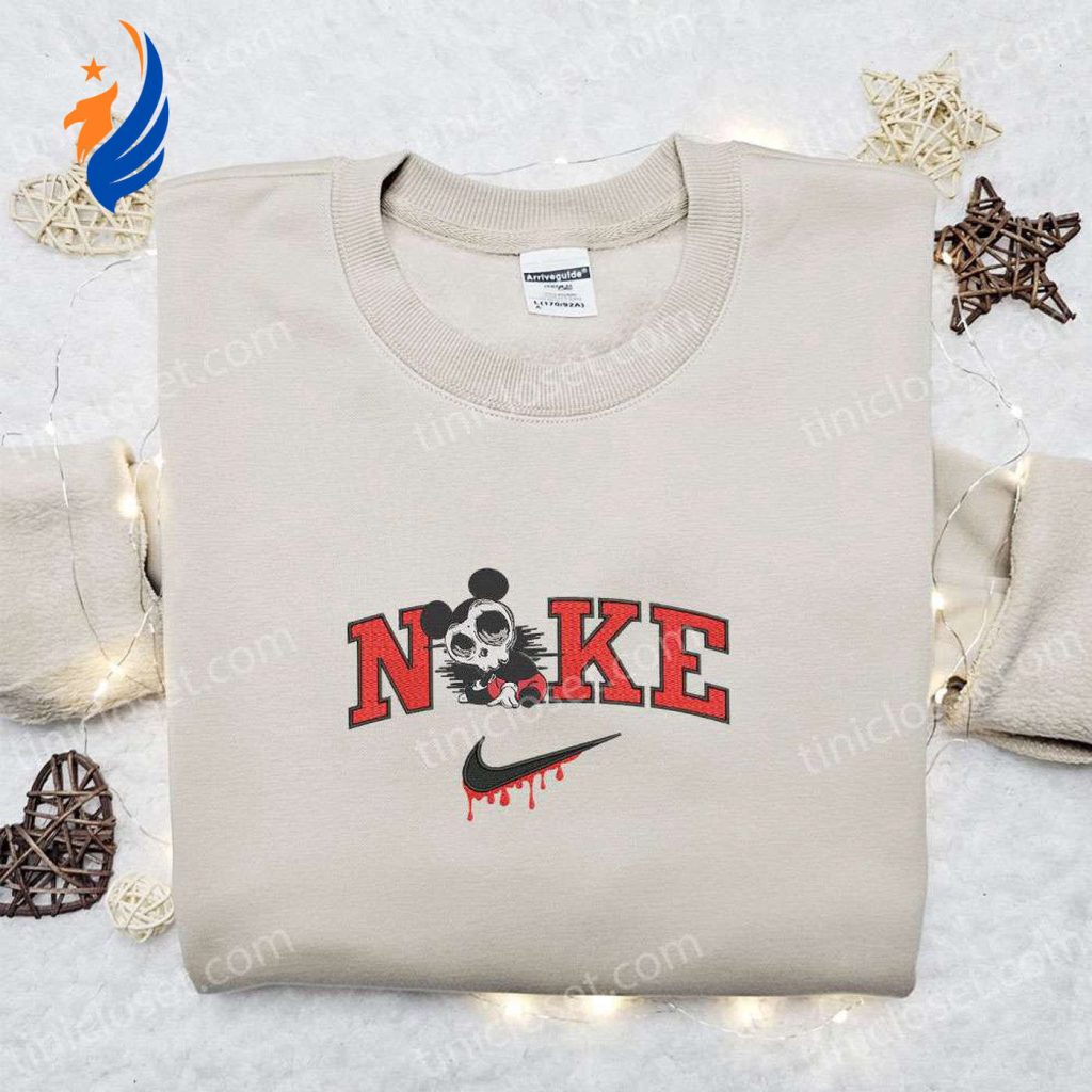 Spooktacular Nike x Halloween Mickey Skull Embroidered Shirt Disney Hoodie & Sweatshirt – Unleash Your Halloween Style! Spooktacular Nike x Halloween Mickey Skull Embroidered Shirt Disney Hoodie & Sweatshirt – Unleash Your Halloween Style!