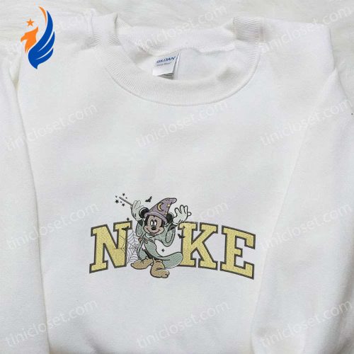 Spooky Nike x Halloween Mickey Witch Embroidered Shirt & Disney Hoodie Shop Nike Inspired Embroidered Sweatshirt Spooky Nike x Halloween Mickey Witch Embroidered Shirt & Disney Hoodie Shop Nike Inspired Embroidered Sweatshirt