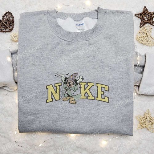 Spooky Nike x Halloween Mickey Witch Embroidered Shirt & Disney Hoodie Shop Nike Inspired Embroidered Sweatshirt Spooky Nike x Halloween Mickey Witch Embroidered Shirt & Disney Hoodie Shop Nike Inspired Embroidered Sweatshirt