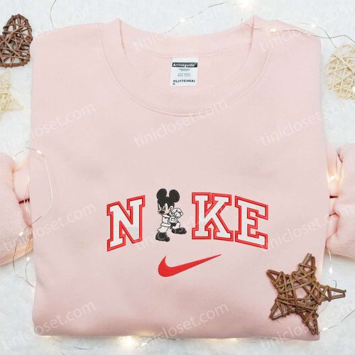 Nike x Karate Mickey Embroidered Shirt: Disney Characters & Custom Design for Unique Style!