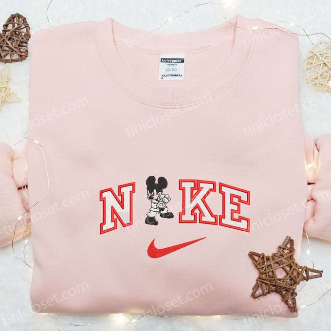 Nike x Karate Mickey Embroidered Shirt: Disney Characters & Custom Design for Unique Style!