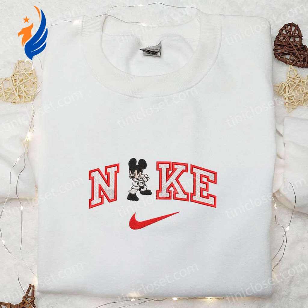 Exclusive Nike x Karate Mickey & Disney Characters Embroidered Shirt: Customized Style! Exclusive Nike x Karate Mickey & Disney Characters Embroidered Shirt: Customized Style!