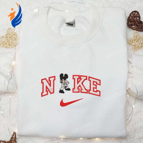 Nike x Karate Mickey Embroidered Shirt: Disney Characters & Custom Design for Unique Style!