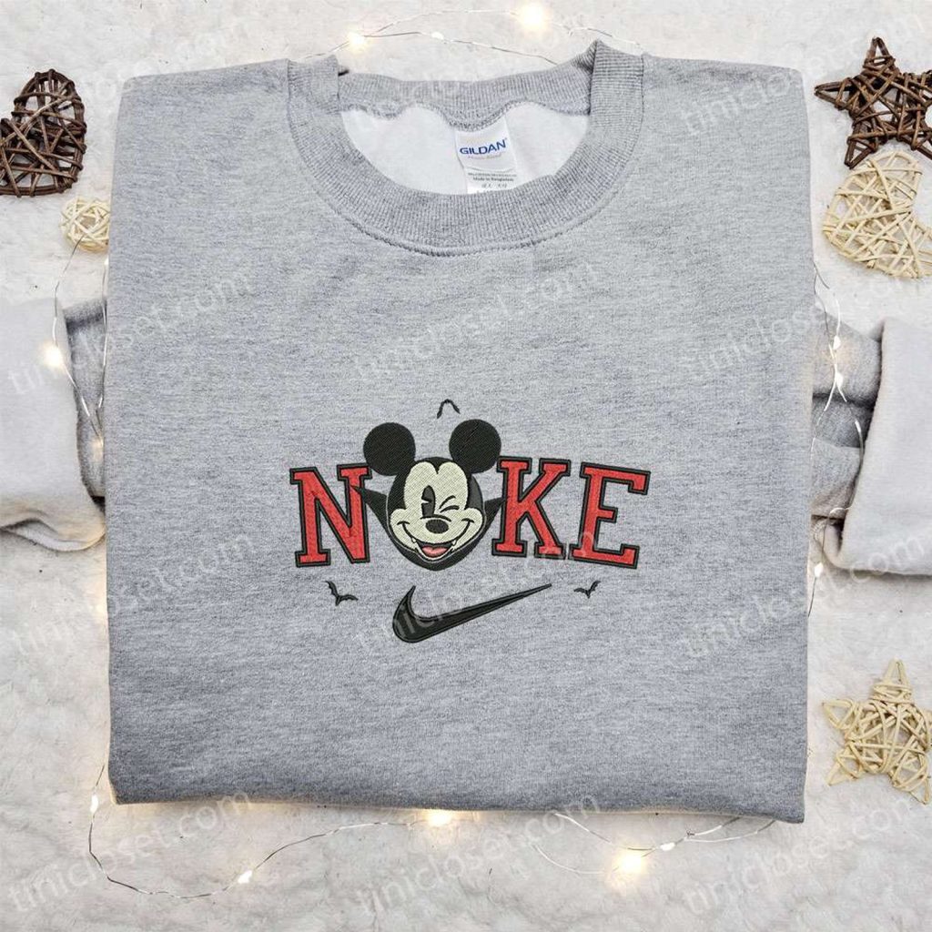 Nike x Mickey Dracula Embroidered Shirt: Disney Halloween Inspired & Stylish Nike x Mickey Dracula Embroidered Shirt: Disney Halloween Inspired & Stylish