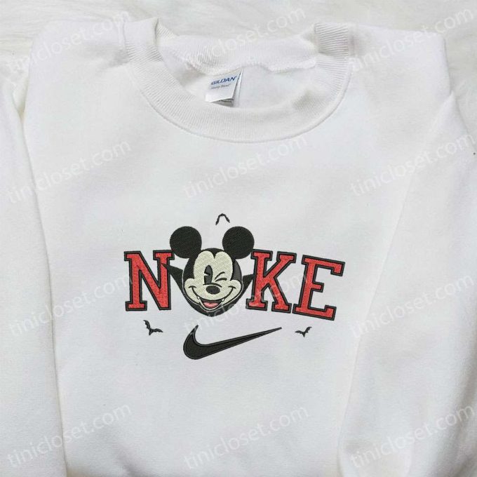 Nike x Mickey Dracula Embroidered Shirt: Disney Halloween Inspired & Stylish