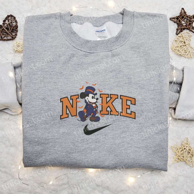 Nike x Mickey Halloween Embroidered Sweatshirt Disney Hoodie & Adorable Shirt: Spook-tacular Collection!