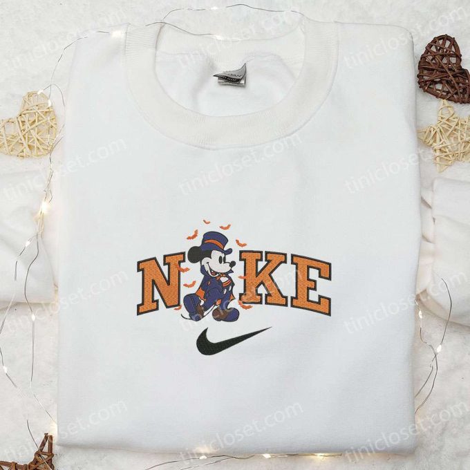 Nike x Mickey Halloween Embroidered Sweatshirt Disney Hoodie & Adorable Shirt: Spook-tacular Collection!