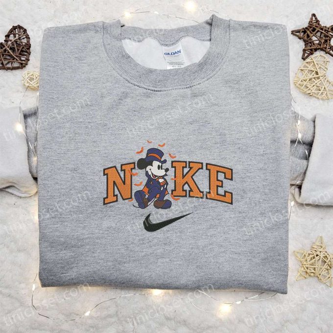 Nike x Mickey Halloween Embroidered Sweatshirt Disney Hoodie & Adorable Shirt: Spooky & Stylish Halloween Apparel