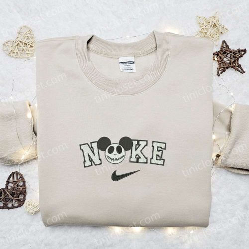 Nike x Mickey Jack Skellington Embroidered Shirt – Disney Halloween Inspired Design Nike x Mickey Jack Skellington Embroidered Shirt – Disney Halloween Inspired Design
