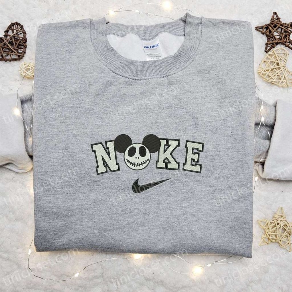 Nike x Mickey Jack Skellington Embroidered Shirt – Disney Halloween Inspired Design Nike x Mickey Jack Skellington Embroidered Shirt – Disney Halloween Inspired Design