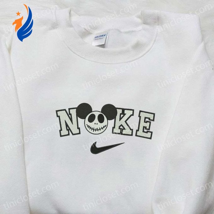 Nike x Mickey Jack Skellington Embroidered Shirt – Disney Halloween Inspired Design Nike x Mickey Jack Skellington Embroidered Shirt – Disney Halloween Inspired Design