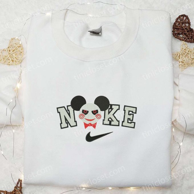 Nike x Mickey Jigsaw Stitch Embroidered Shirt: Disney Halloween Inspired & Nike Inspired Designs