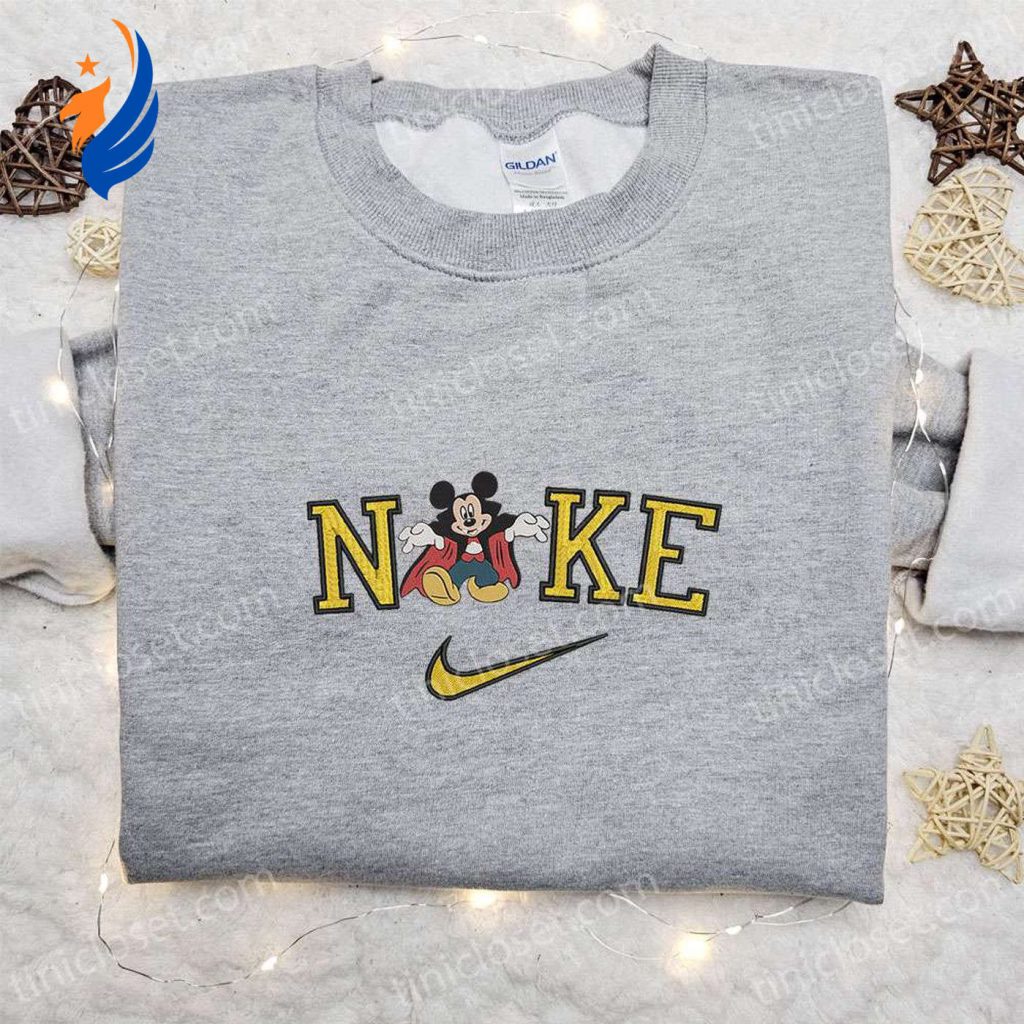 Nike x Mickey Magician Shirt Disney Halloween Hoodie & Inspired Sweatshirt Embroidered Collection Nike x Mickey Magician Shirt Disney Halloween Hoodie & Inspired Sweatshirt Embroidered Collection