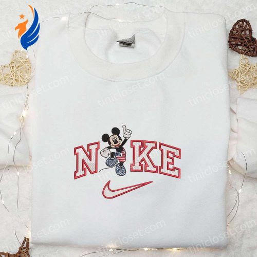 Nike x Mickey Mouse American Embroidered Shirt & Disney Characters Hoodie: Perfect National Day Gift Ideas