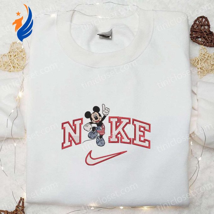 Nike x Mickey Mouse American Embroidered Shirt & Disney Characters Hoodie: Perfect National Day Gift Ideas Nike x Mickey Mouse American Embroidered Shirt & Disney Characters Hoodie: Perfect National Day Gift Ideas