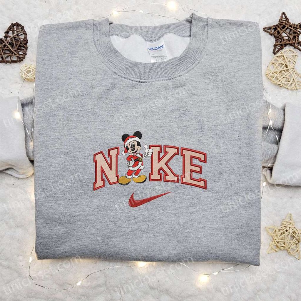 Nike x Mickey Mouse Santa Embroidered Sweatshirt: Disney Christmas Gift Idea Nike x Mickey Mouse Santa Embroidered Sweatshirt: Disney Christmas Gift Idea