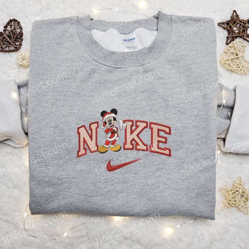Nike x Mickey Mouse Santa Embroidered Sweatshirt: Disney Christmas Gift Idea