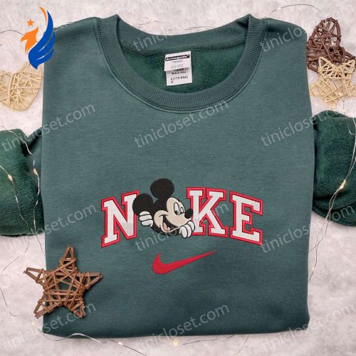 Shop Nike x Mickey Mouse Smile Embroidered Shirt & Disney Characters Hoodie – Perfect Gift Ideas