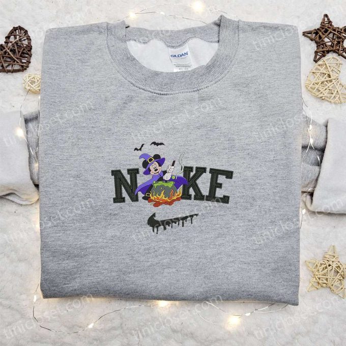 Nike x Mickey Mouse Witch Bat Sweatshirt Disney Characters T-shirt Custom Nike Embroidered Hoodie