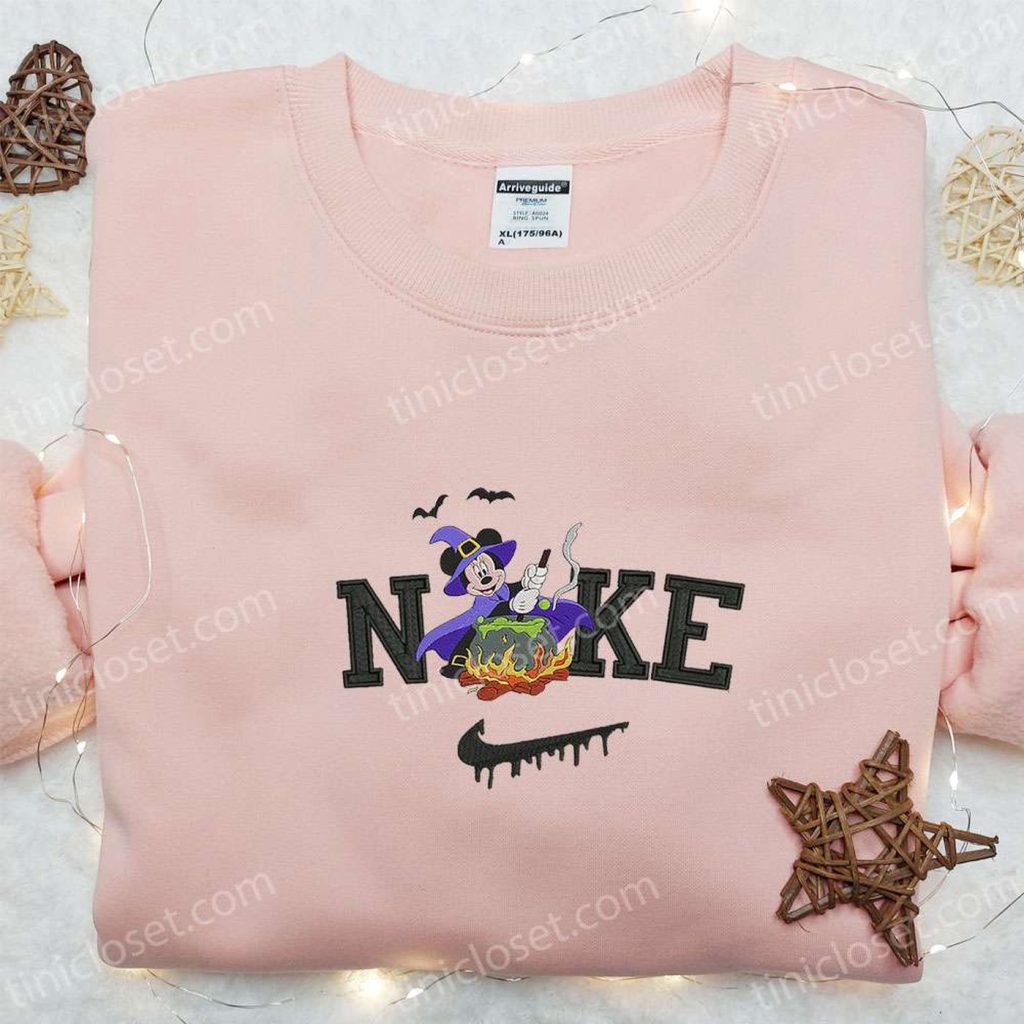 Nike x Mickey Mouse Witch Bat Sweatshirt Disney Characters T-shirt Custom Nike Embroidered Hoodie Nike x Mickey Mouse Witch Bat Sweatshirt Disney Characters T-shirt Custom Nike Embroidered Hoodie