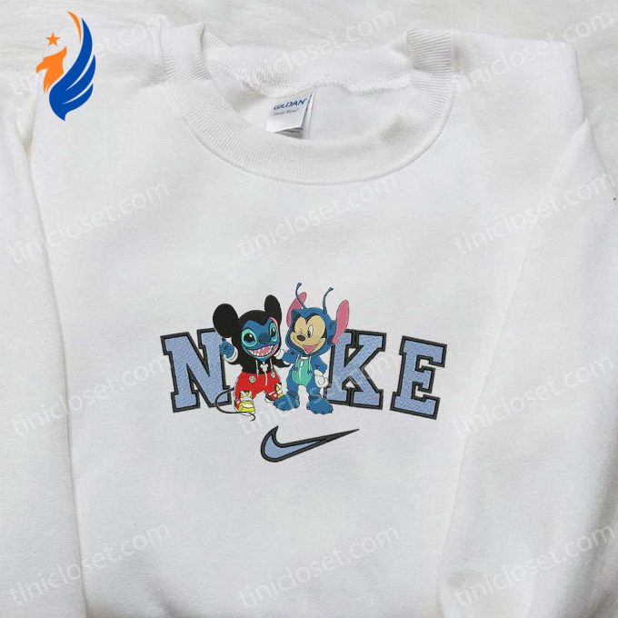 Nike x Mickey Stitch Changed Face Embroidered Shirt: Disney Halloween Inspired Design Nike x Mickey Stitch Changed Face Embroidered Shirt: Disney Halloween Inspired Design