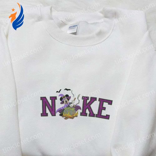 Nike x Mickey Witch Embroidered Shirt: Disney Halloween Hoodie & Sweatshirt