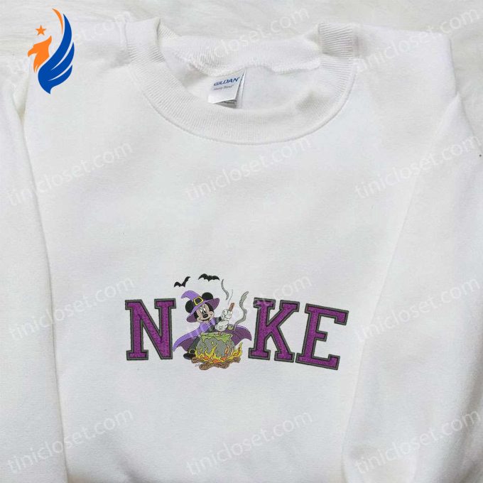 Nike x Mickey Witch Embroidered Shirt Disney Halloween Hoodie Inspired Sweatshirt Nike x Mickey Witch Embroidered Shirt Disney Halloween Hoodie Inspired Sweatshirt