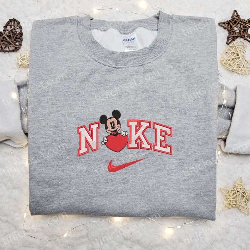 Nike x Mickey Heart Embroidered Shirt & Disney Characters Hoodie: Top Valentine’s Day Gift Ideas