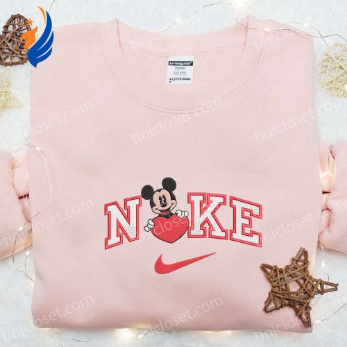 Nike x Mickey Heart Embroidered Shirt & Disney Characters Hoodie: Top Valentine’s Day Gift Ideas