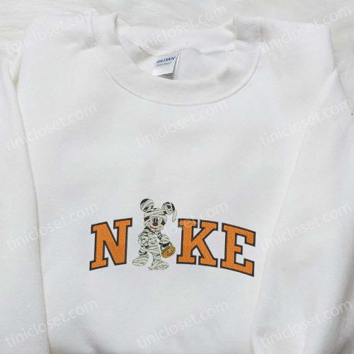 Nike x Mummy Mickey Embroidered Shirt & Disney Halloween Hoodie – Spooky Nike Inspired Sweatshirt