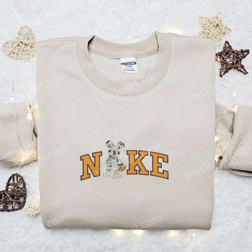 Nike x Mummy Mickey Embroidered Shirt Disney Halloween Hoodie Nike Inspired Sweatshirt