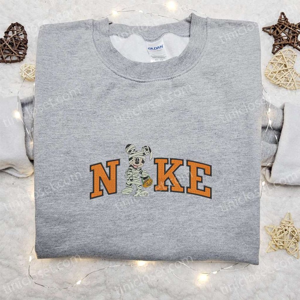 Nike x Mummy Mickey Embroidered Shirt Disney Halloween Hoodie Nike Inspired Sweatshirt Nike x Mummy Mickey Embroidered Shirt Disney Halloween Hoodie Nike Inspired Sweatshirt