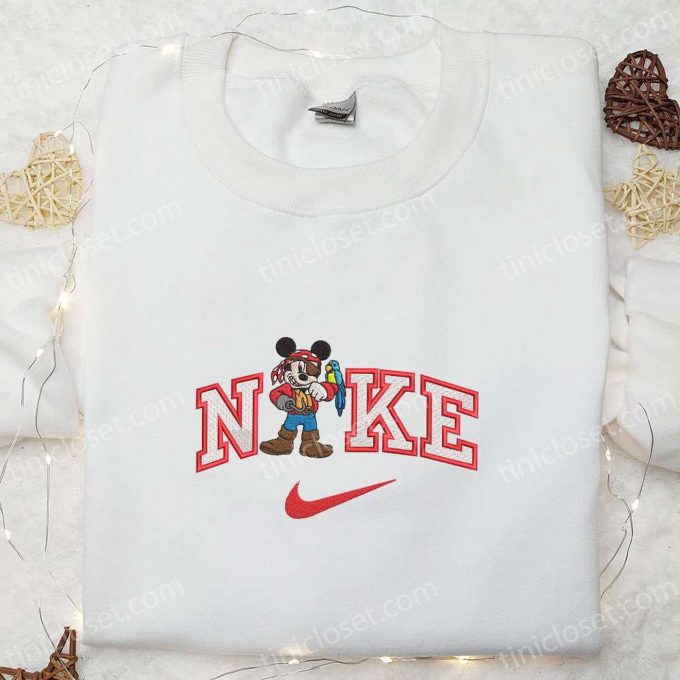 Nike x Pirate Cruise Mickey Embroidered Shirt – Disney Characters Inspired Design for Stylish Nike Shirt